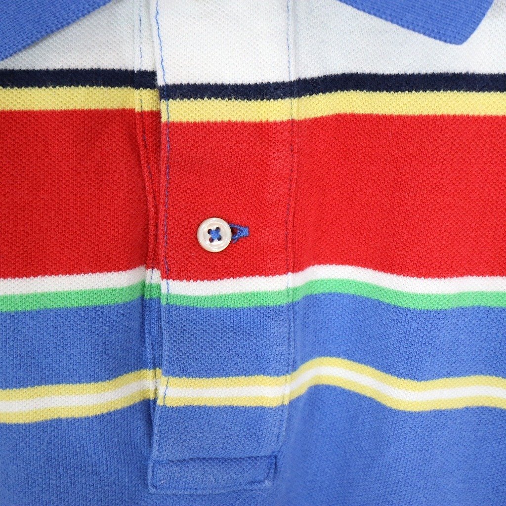 Polo by Ralph Lauren ポロバイラルフローレン ポロシャツ ボーダー マルチカラー (メンズ 2XL) O0415 /1円スタート_画像4