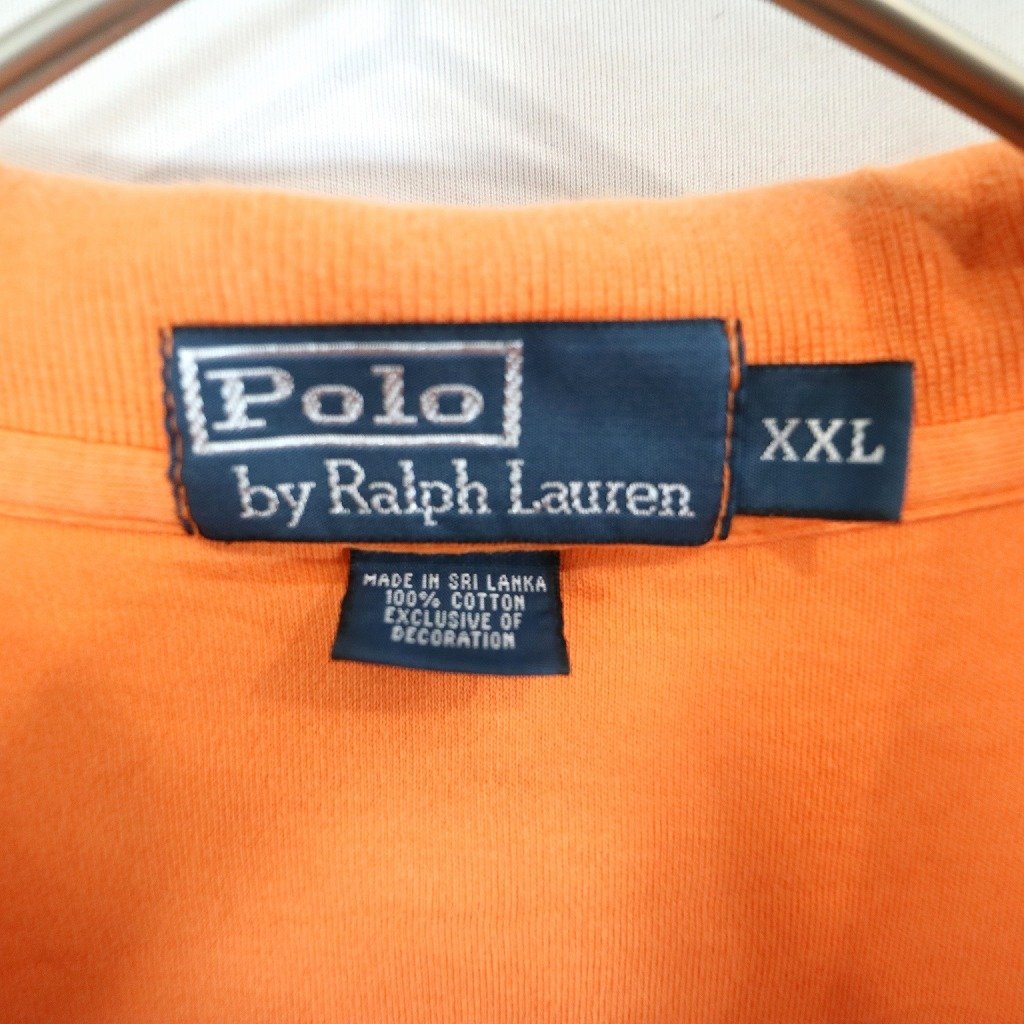 Polo by Ralph Lauren ポロバイラルフローレン ワンポイントロゴ ポロシャツ オレンジ (メンズ XXL) O0483 /1円スタート_画像9