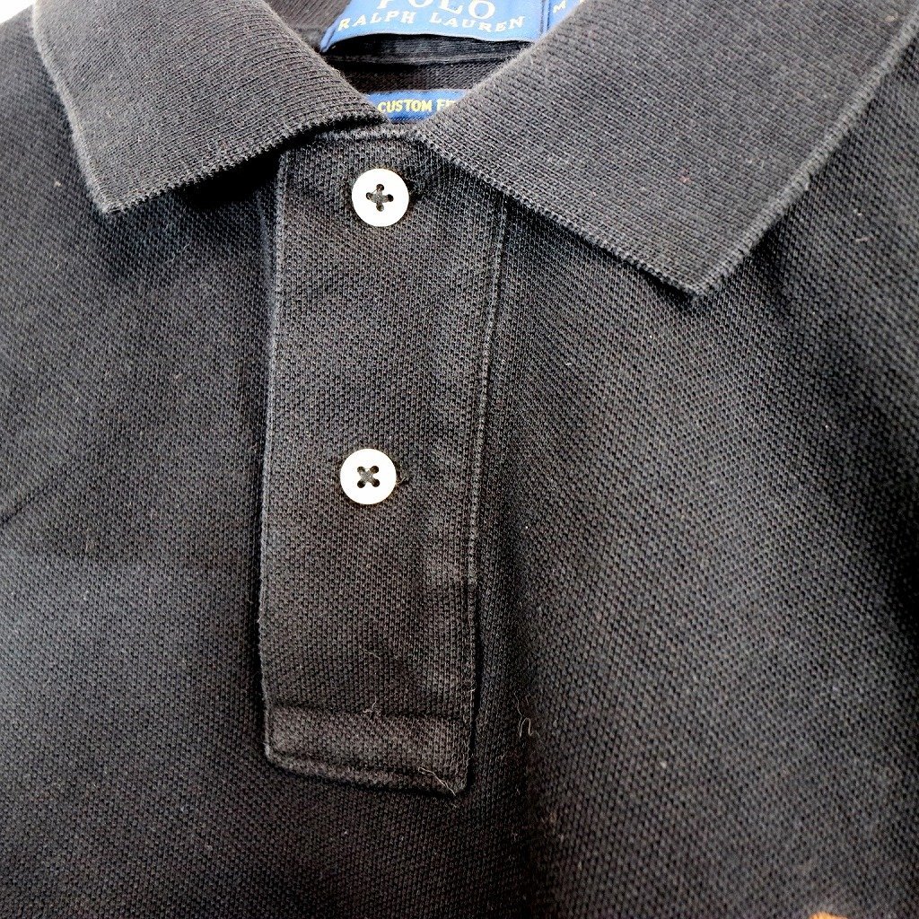 Polo by Ralph Lauren ポロバイラルフローレン ポロシャツ 刺繍 ブラック (メンズ M) O0756 /1円スタート_画像4