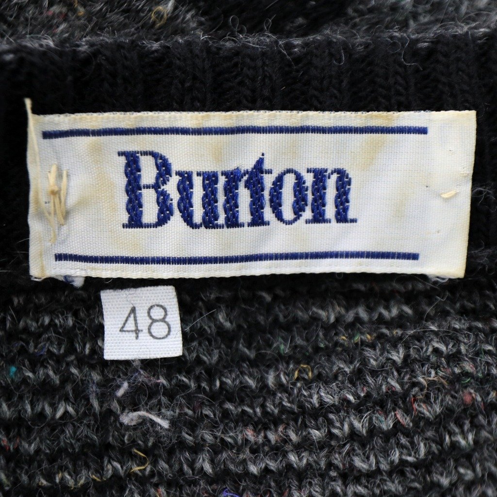 イタリア製 BURTON バートン セーター 防寒 ネップ 総柄 グレー (メンズ 48) O1818 /1円スタート_画像7