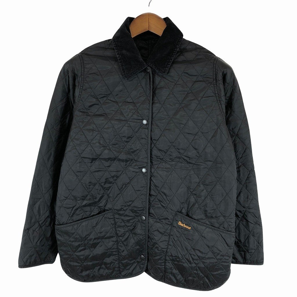 SALE///// Barbour バブアー SHAPED LIDDESDALE 中綿キルティングジャケット 防寒 ユーロ ヨーロッパ古着 ブラック (レディース 10) O7972_画像1