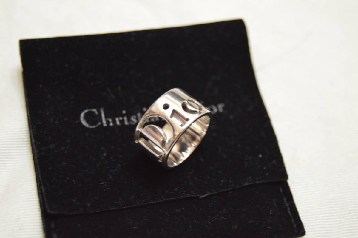 D053 比較的美品 廃盤 オールド Christian Dior クリスチャンディオール リング カットオフロゴ リング 指輪 AE SV925 シルバー925 約9号