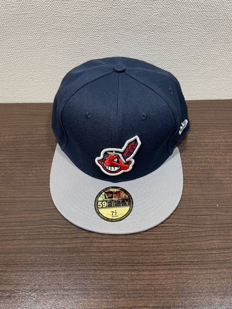 NEW ERA ニューエラキャップ MLB 59FIFTY (7-1/2) 59.6CM クリーブランド インディアンス CLEVELAND INDIANS帽子 _画像3