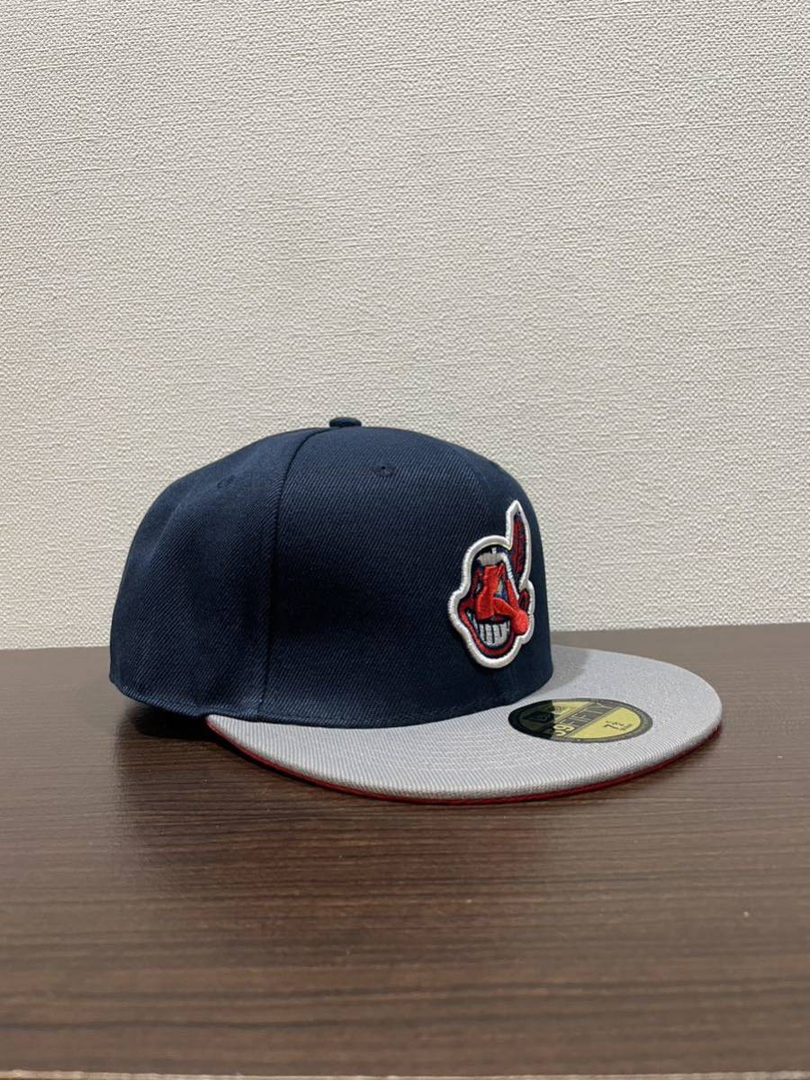 NEW ERA ニューエラキャップ MLB 59FIFTY (7-1/2) 59.6CM クリーブランド インディアンス CLEVELAND INDIANS帽子 _画像4