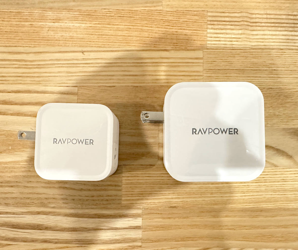 RAV POWER GaN採用 PD3.0対応 USB Type-C 充電器 90W & 61W 2個セット 美品 / anker CIO Apple iphone_画像3