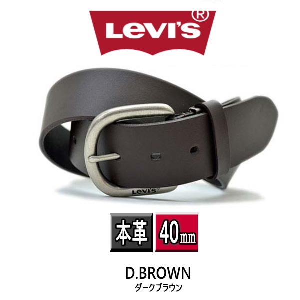 6022CBR LEVI'S リーバイス 牛革 ベルト 40mm 6022 チョコブラウン 新品 本物 送料無料_画像1