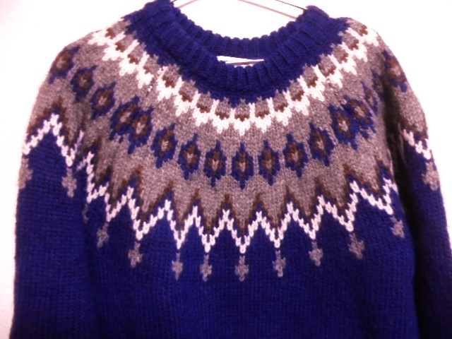 * superior article SPICK AND SPAN nordic pattern sweater wool alpaca purple *