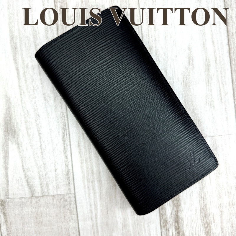 ルイヴィトン LOUIS VUITTON 二つ折り長財布 ポルトフォイユブラザ エピ ブラック M60622 新型_画像1