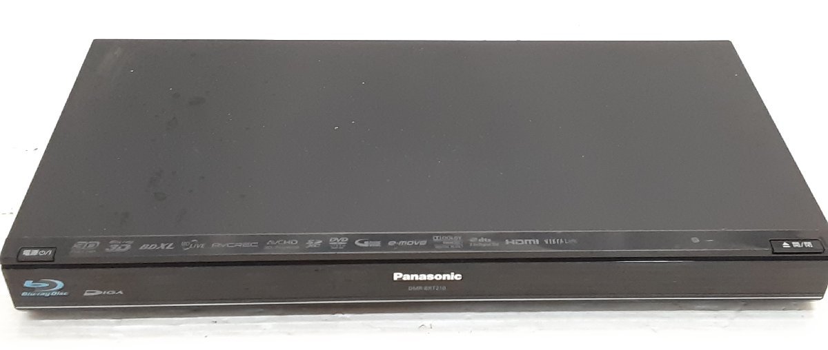 §　B27551　【ジャンク】　Panasonic　ブルーレイディスクレコーダー　DIGA　DMR-BRT210　2012年製　リモコンなし　ブラック_画像2