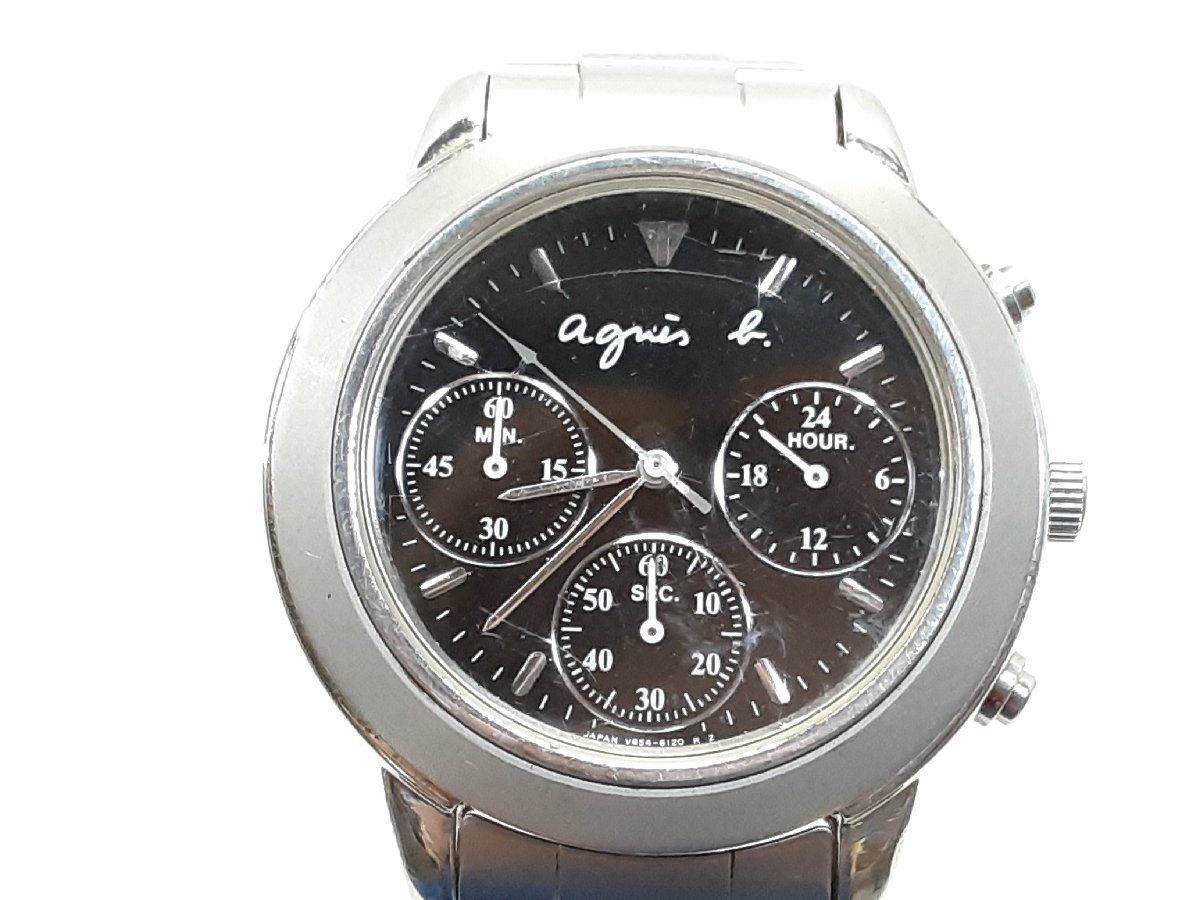 §　B45373　 アニエスベー　腕時計　2本　まとめ売り　V654-6100　V700-6210　メンズ腕時計　不動品　中古_画像5