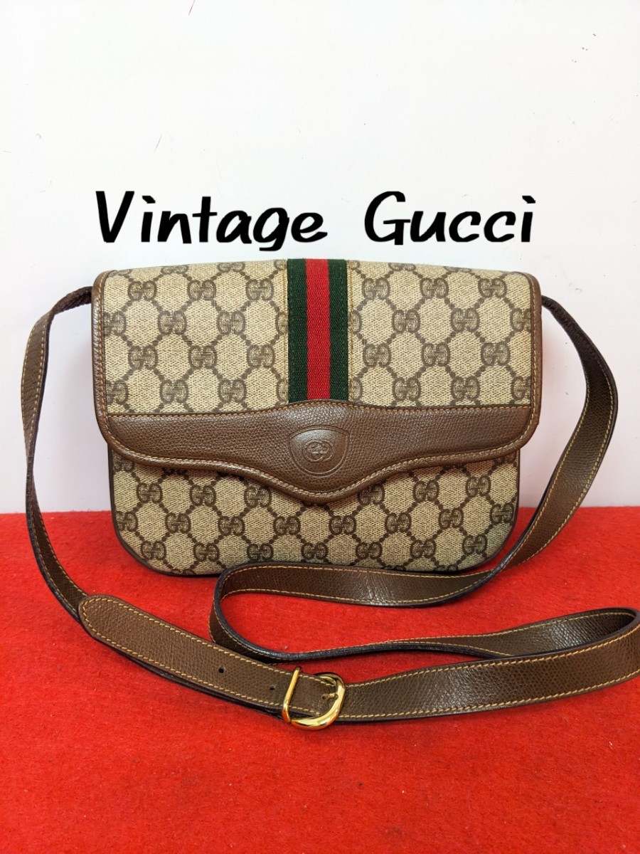 美品 Gucci シェリーライン ショルダーバッグ GG オールドグッチ 希少