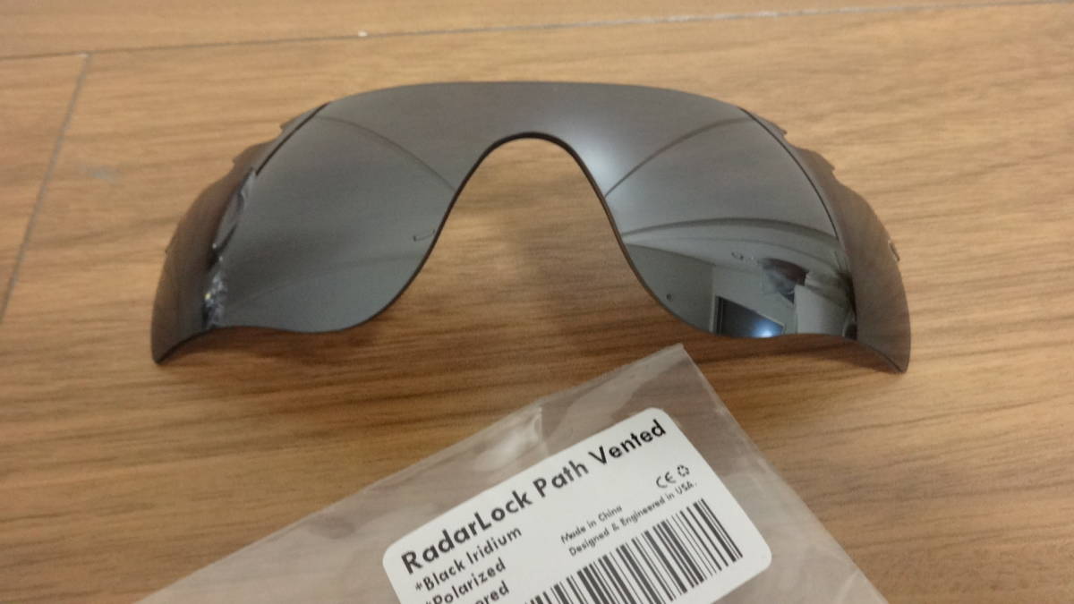 ★オークリー　レーダーロックパス用 カスタム偏光レンズ　RadarLock Path VENTED BLACK IRIDIUM Color Polarized_画像1