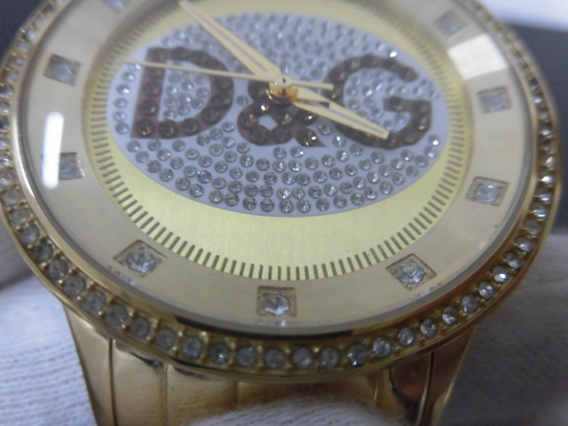 D&G TIME DOLCE＆GABBANA ドルガバ DW0379 メンズ腕時計 ゴールドカラー 不動 激安1円スタート_画像6