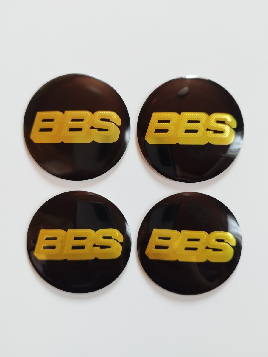 BBS メタルキャップ 黒金 4個セット_画像1
