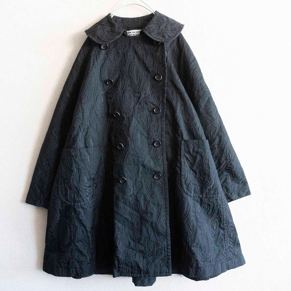 【極美品】 COMME des GARCONS 【2020SS/ 丸襟 コート】XS コムコム コムデギャルソン ワイドシルエット ブラック 2311150_画像1