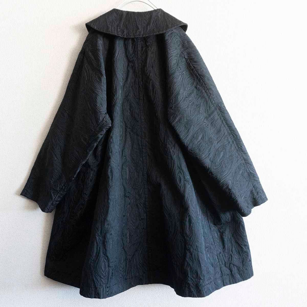 【極美品】 COMME des GARCONS 【2020SS/ 丸襟 コート】XS コムコム コムデギャルソン ワイドシルエット ブラック 2311150_画像2