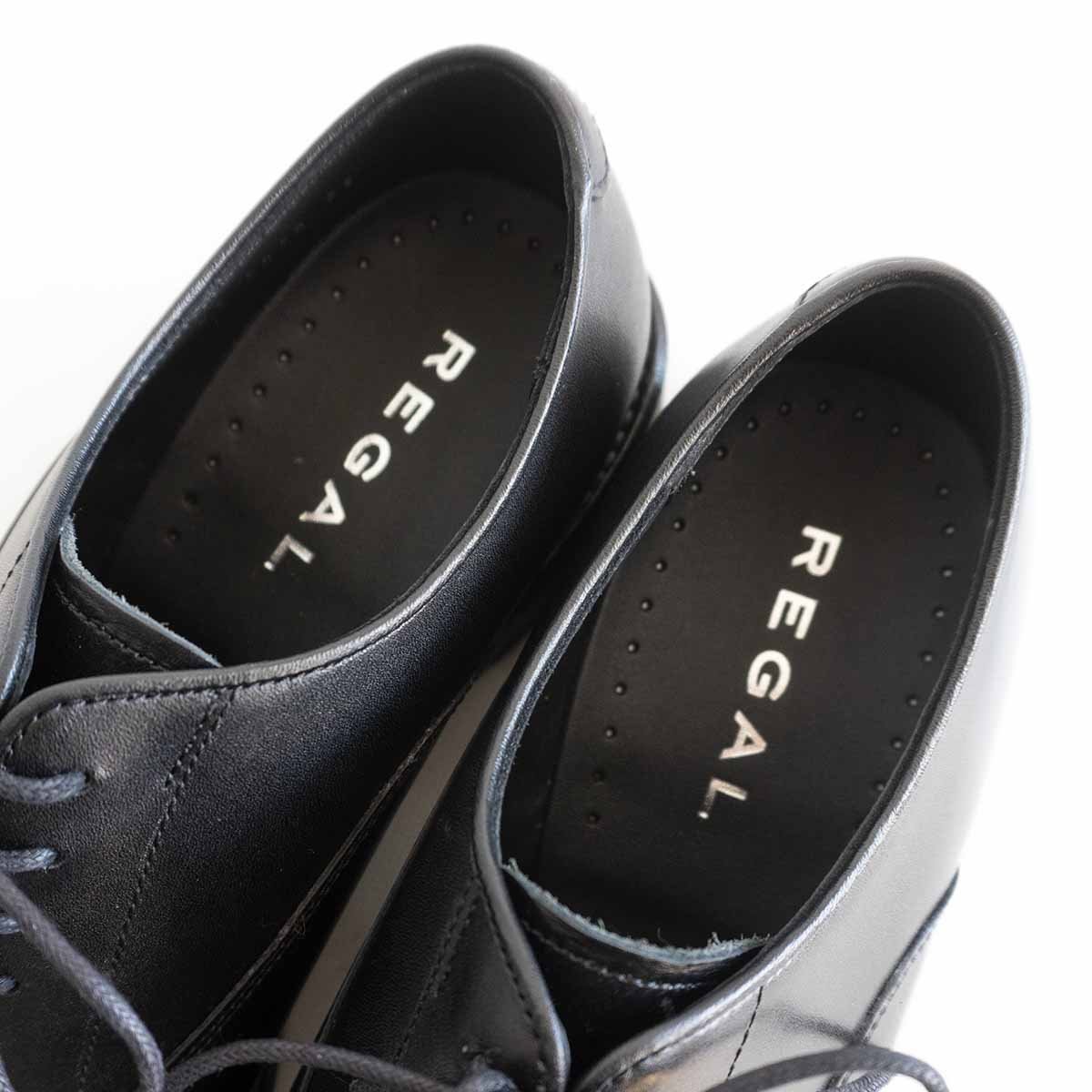 【未使用品】REGAL【ストレートチップ レザーシューズ】25cm リーガル ブラック ビジネスシューズ 革靴 日本製 y2311174_画像6
