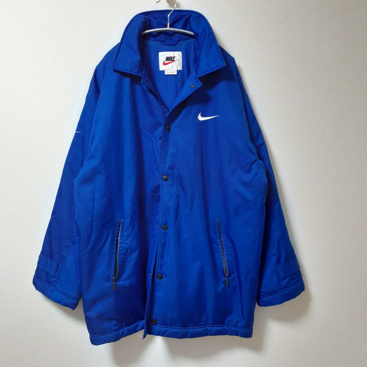 美品 90's白タグ NIKE ナイキ コーチジャケット 中綿入り 刺繍W 美品 90's白タグ NIKE ナイキ コーチジャケット 中綿入り 刺繍W