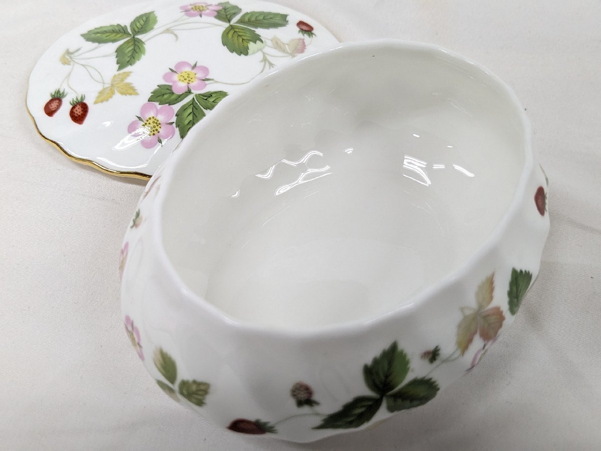 良品 WEDGWOOD/ウエッジウッド WILD STRAWBWRRY ワイルドストロベリー 小物入れ２点 蓋付き_画像6