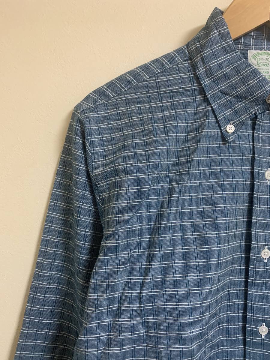 ヴインテージ・入手困難品★美中古・BROOKS BROTHERS★　MADE IN USA　チェックシャツ　BLUE 　サイズ表記15/-32(M)_画像3