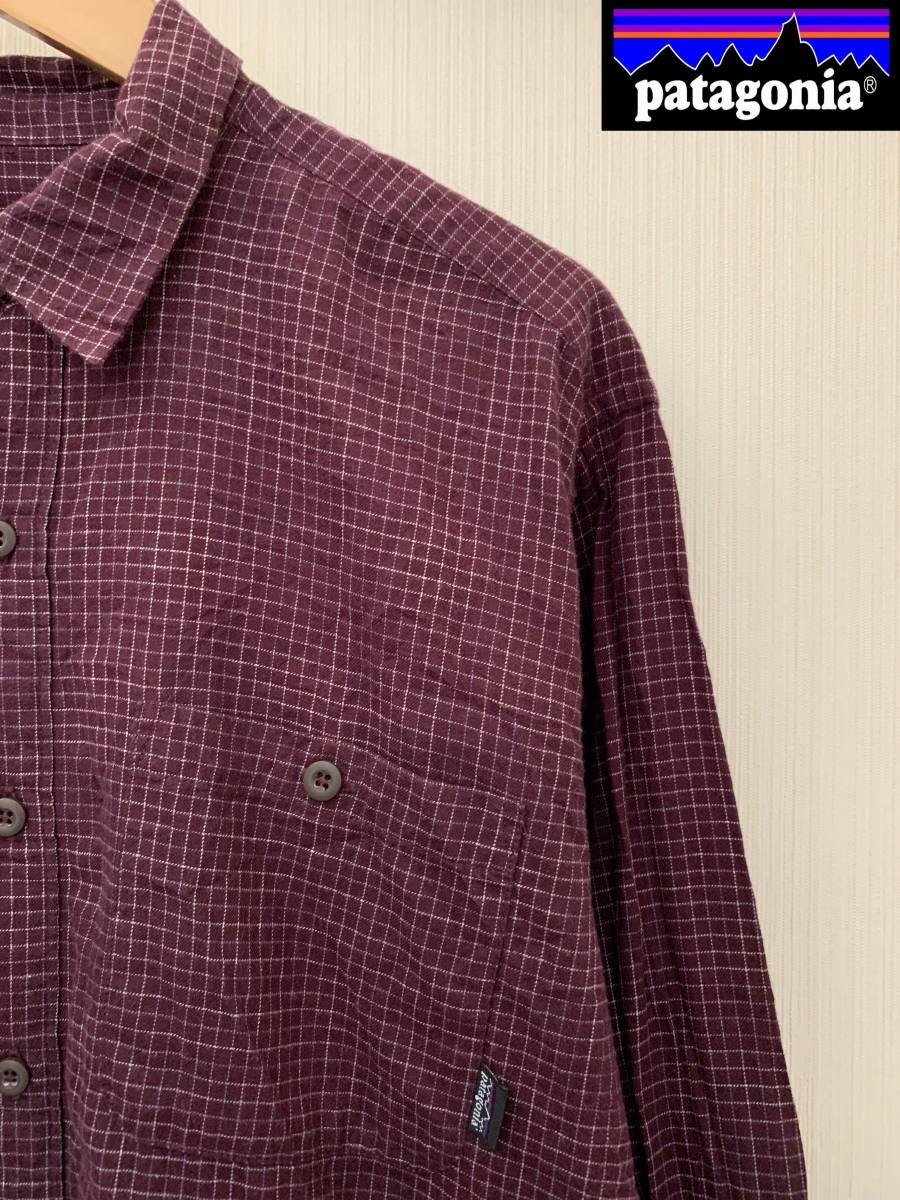 入手困難品★美中古・ Patagonia パタゴニア★　チェックシャツ　ORGANIC COTTON　MAROON　サイズS_画像4