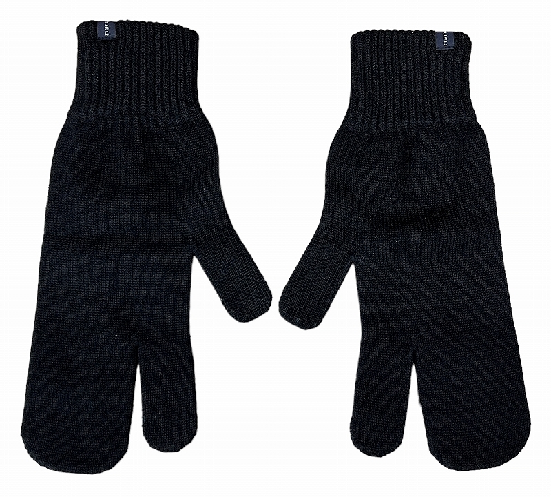 送無 新品 nanamica ナナミカ 21AW SUKF197 TECH GLOVES 光電子 ウール ニット グローブ 手袋 ミトン テックグローブ 黒 ブラック FREE ②_画像2