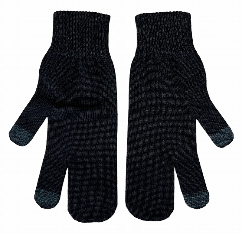 送無 新品 nanamica ナナミカ 21AW SUKF197 TECH GLOVES 光電子 ウール ニット グローブ 手袋 ミトン テックグローブ 黒 ブラック FREE ②_画像3