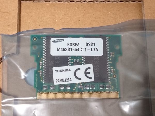 開封未使用品★Toshiba 128MB 増設メモリ　PAMM128A PC100/133対応　Samsung M463S1654CT1-L7A_画像5