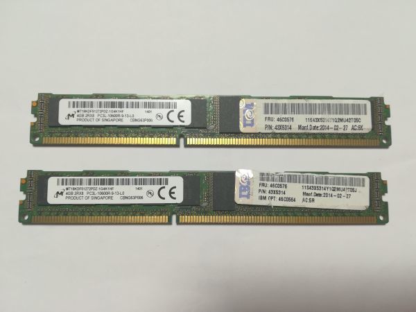 中古品Micronサーバー用メモリ★2Rx8 PC3L-10600R-9-13-L0★4GBx2枚 計8GB_画像1