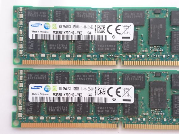 中古品★Samsung サーバー用メモリ 8GB 2Rx4 PC3L-12800R-11-11-E2-D3★8G×2枚 計16GB_画像2