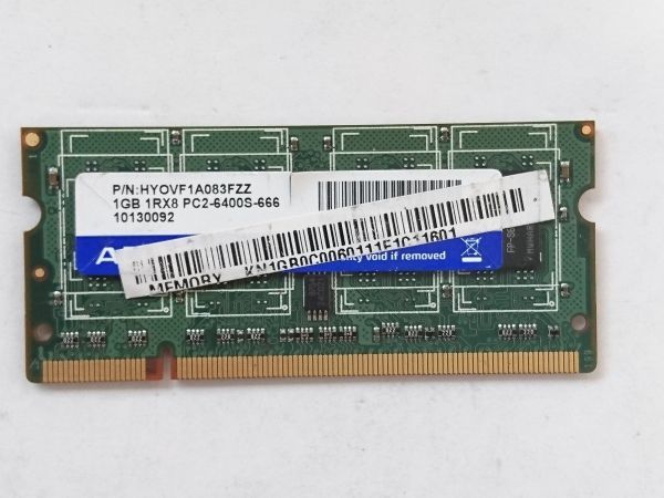 中古品★ADATA メモリ 1RX8 PC2-6400S-666★1G×1枚 計1GB_画像1