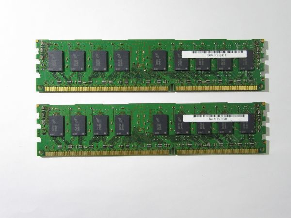 中古品Micronサーバー用メモリ1R×4 PC3-8500R-7-10-C1★2G×2枚 計4GB_画像3