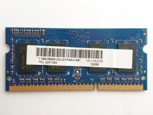 中古品★Q メモリ 1GB 2Rx16 PC3-8500S-7-10-A1★1GBx1枚　計1GB_画像2