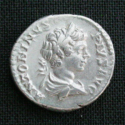 OC古代ローマカラカラ 銀貨デナリウス EF/VF+!!!_画像1