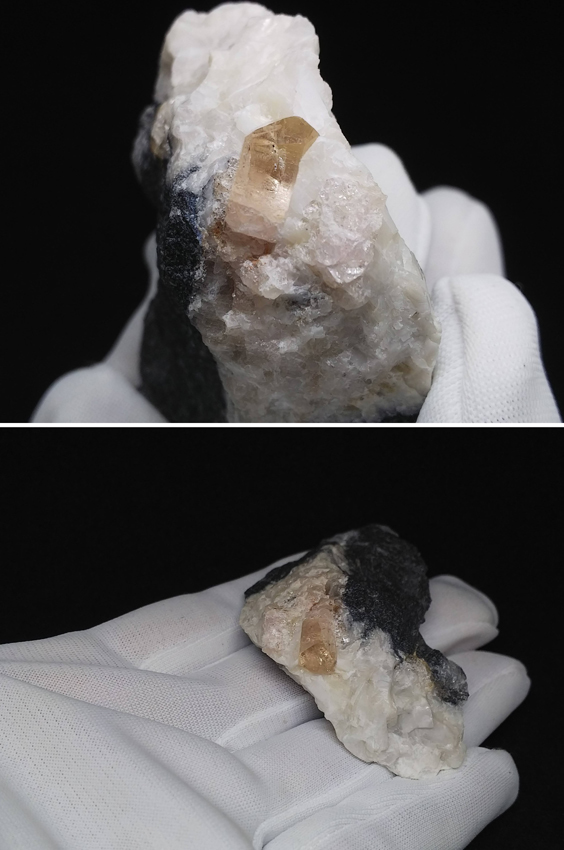 シャンパンカラー トパーズ 黄玉 結晶 原石 標本 約174ct パキスタン・カトラン産 Katlang 2_画像8