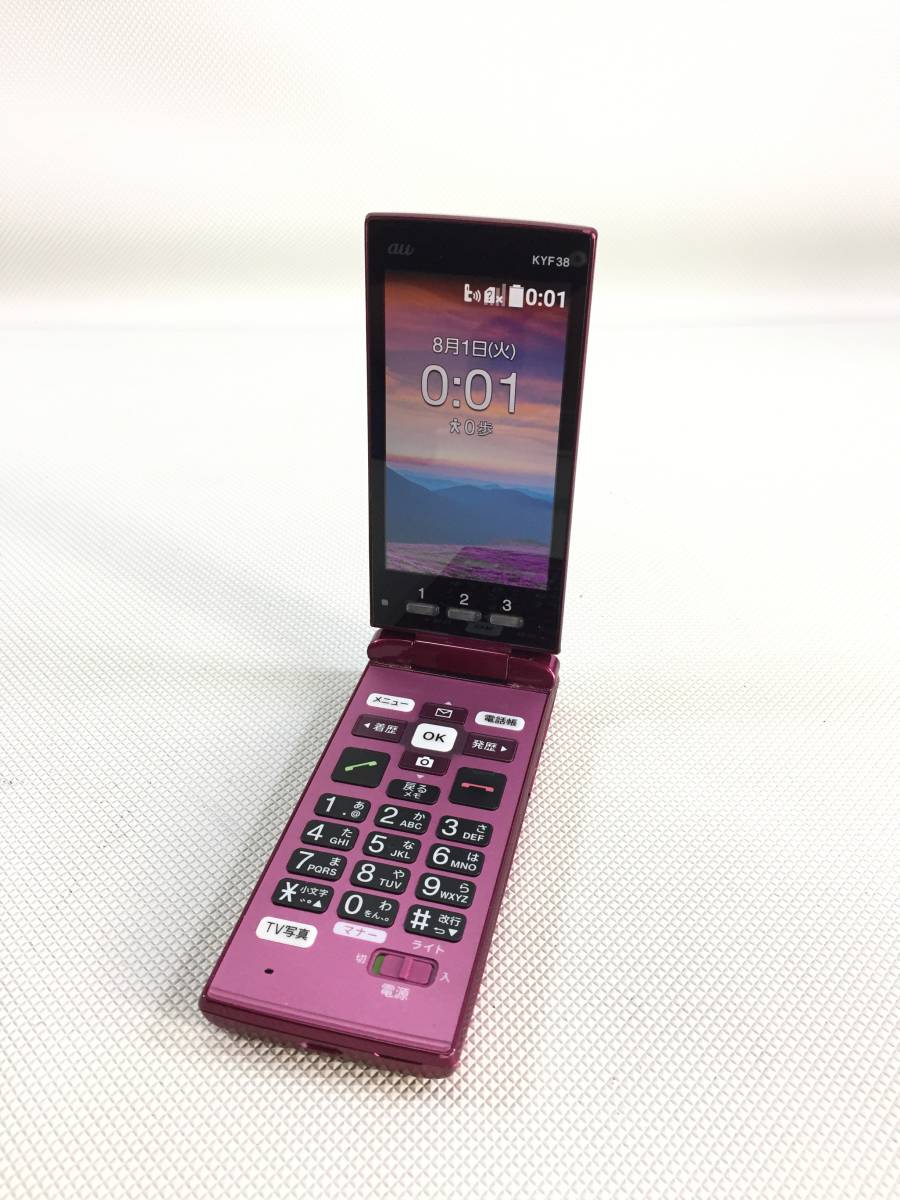 S3032○au KYOCERA 京セラ かんたんケータイ 携帯電話 KYF38 電池パック KYF36UAA 初期化済_画像1