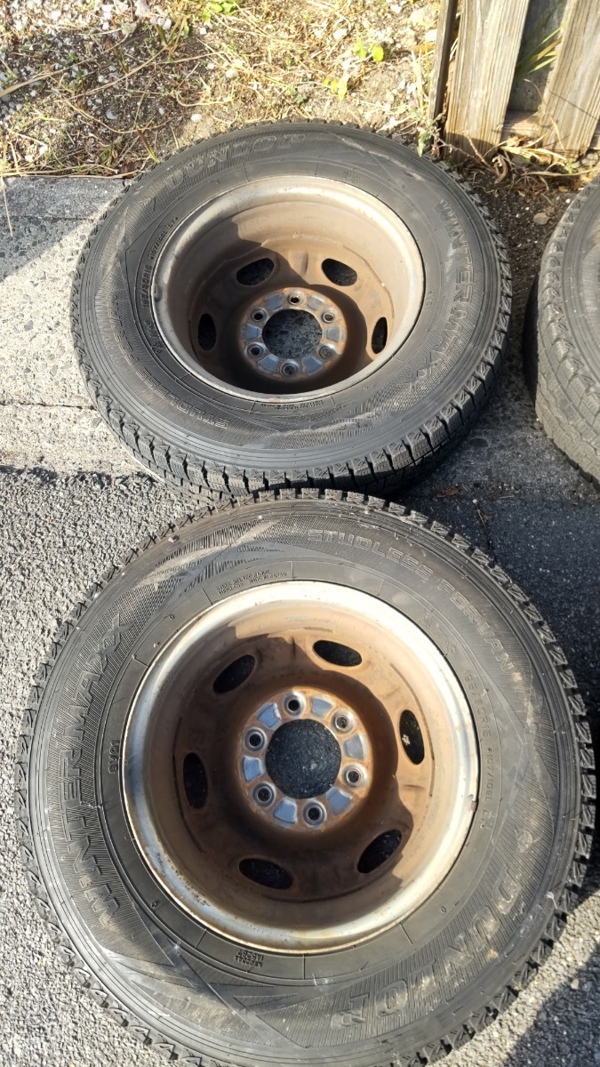 195/80R15 107/105L Dunlop studless used tire wheel 6 hole 4 pcs set Caravan Como 5.5J PCD139.7 Ooita prefecture 