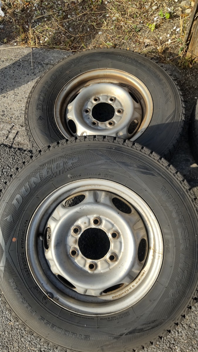 195/80R15 107/105L Dunlop studless used tire wheel 6 hole 4 pcs set Caravan Como 5.5J PCD139.7 Ooita prefecture 