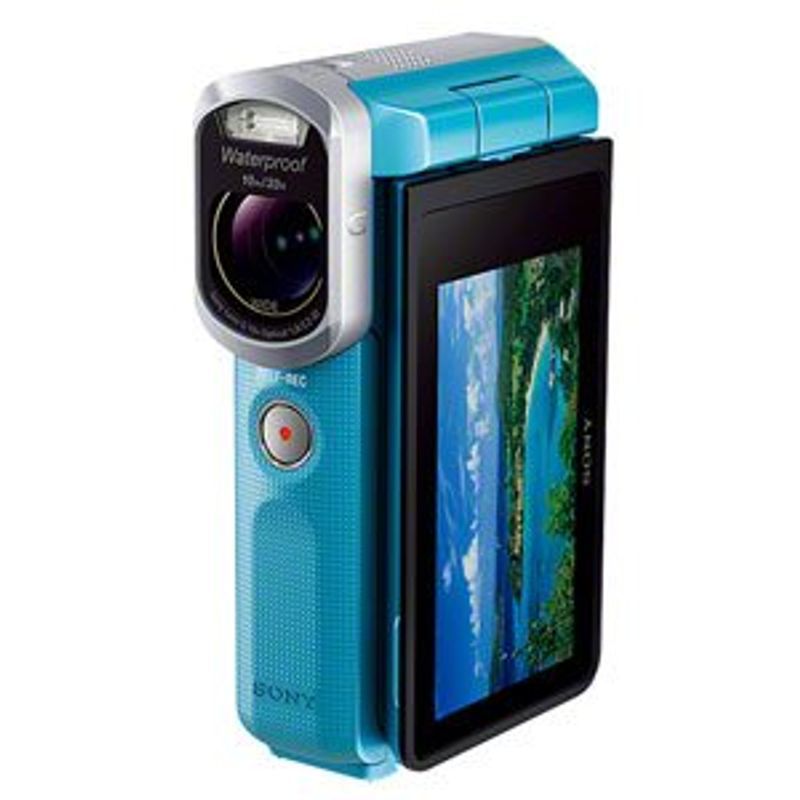 SONY メモリースティックマイクロ/マイクロSD対応 10m防水・防塵・耐衝撃フルハイビジョンビデオカメラ(ブルー) HDR-GW66V(