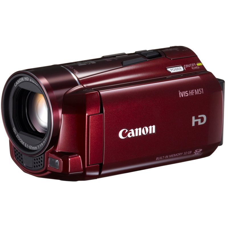 Canon デジタルビデオカメラ iVIS HF M51 レッド 光学10倍ズーム フルフラットタッチパネル IVISHFM51RD_画像1