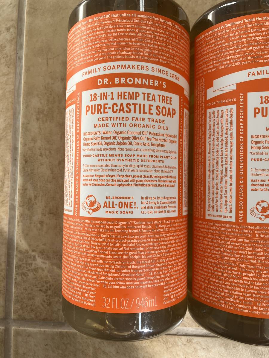 Dr.Bronner's/ドクターブロナー マジックソープ ティートゥリー/Tea Tree 946mL/32FL OZ★アメリカで購入_画像2