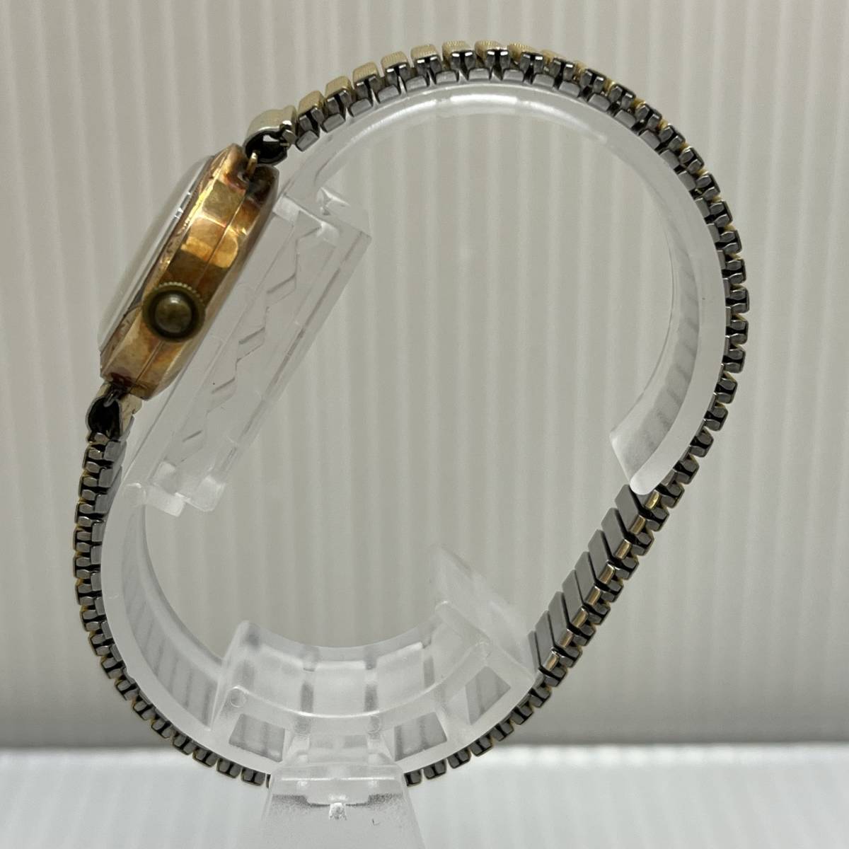 【DHS780ST】LISA CHRONOMETER 18K レディース 手巻き 18金 金無垢 金時計 総重量18.2g 社外ベルト _画像4