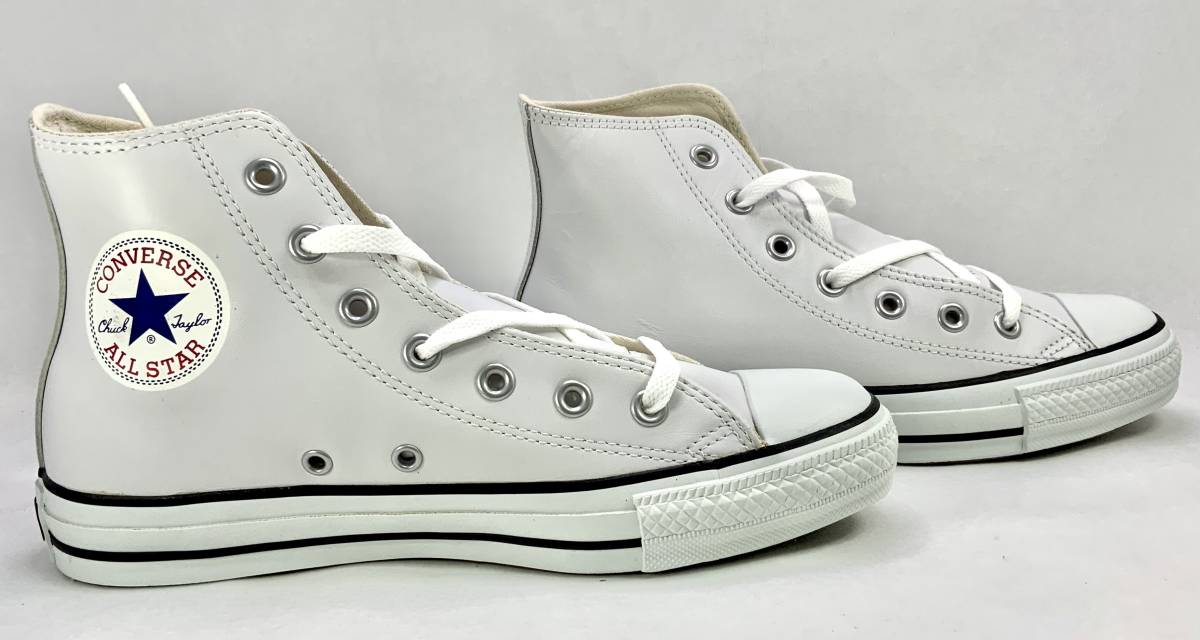 【KKB1937YK】未使用 CONVERSE ALL STAR [US6/JP24.5] コンバース オールスター レザー モノクロームホワイト 1B907_画像2