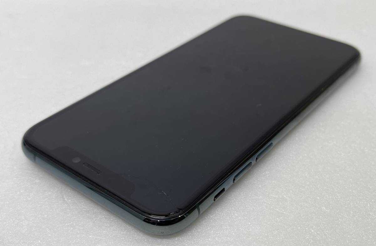 【ST15891KT】中古 Apple iPhone 11 Pro ミッドナイトグリーン 256GB SIMロック解除済 判定〇 バッテリー最大容量84% 箱付 ※画面割れ有 _画像6