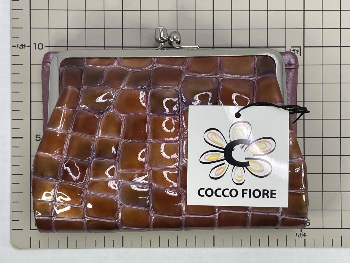 【KKB1900YK】コッコフィオーレ COCCO FIORE 3つ折り財布 - エナメルレザー 暖色系 がま口 財布_画像8