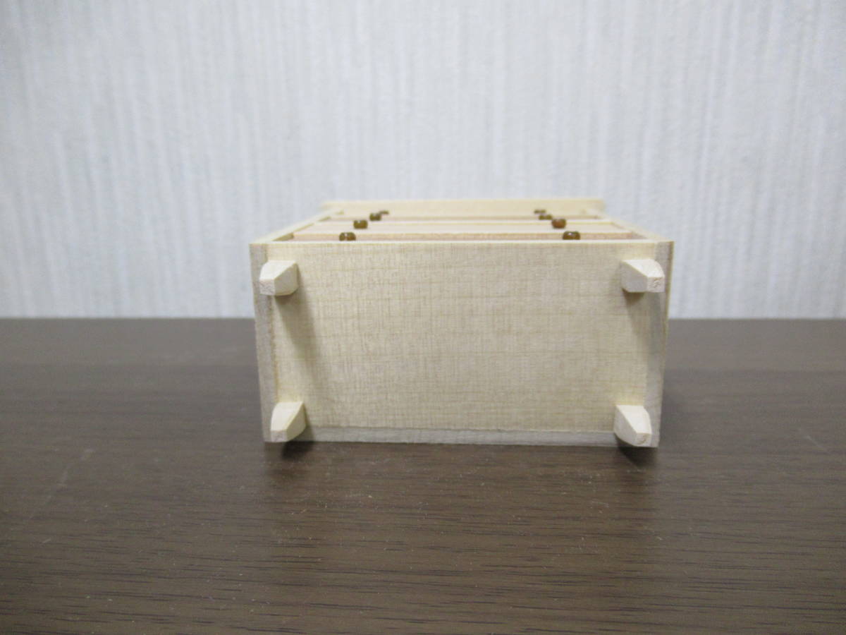  hand made * miniature *1/12 scale * wooden furniture * four step chest 