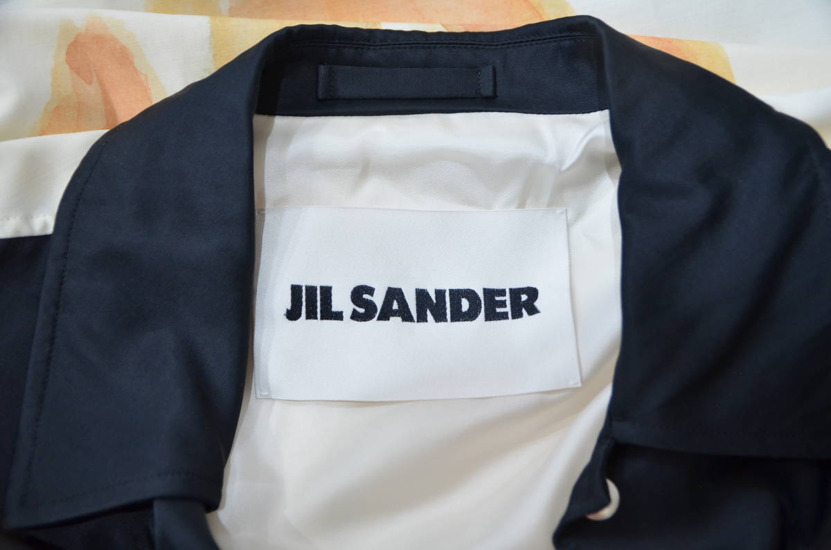 限定 JIL SANDER ジルサンダー タイガープリント レーヨン コート L ブラック Y-29420B_画像3