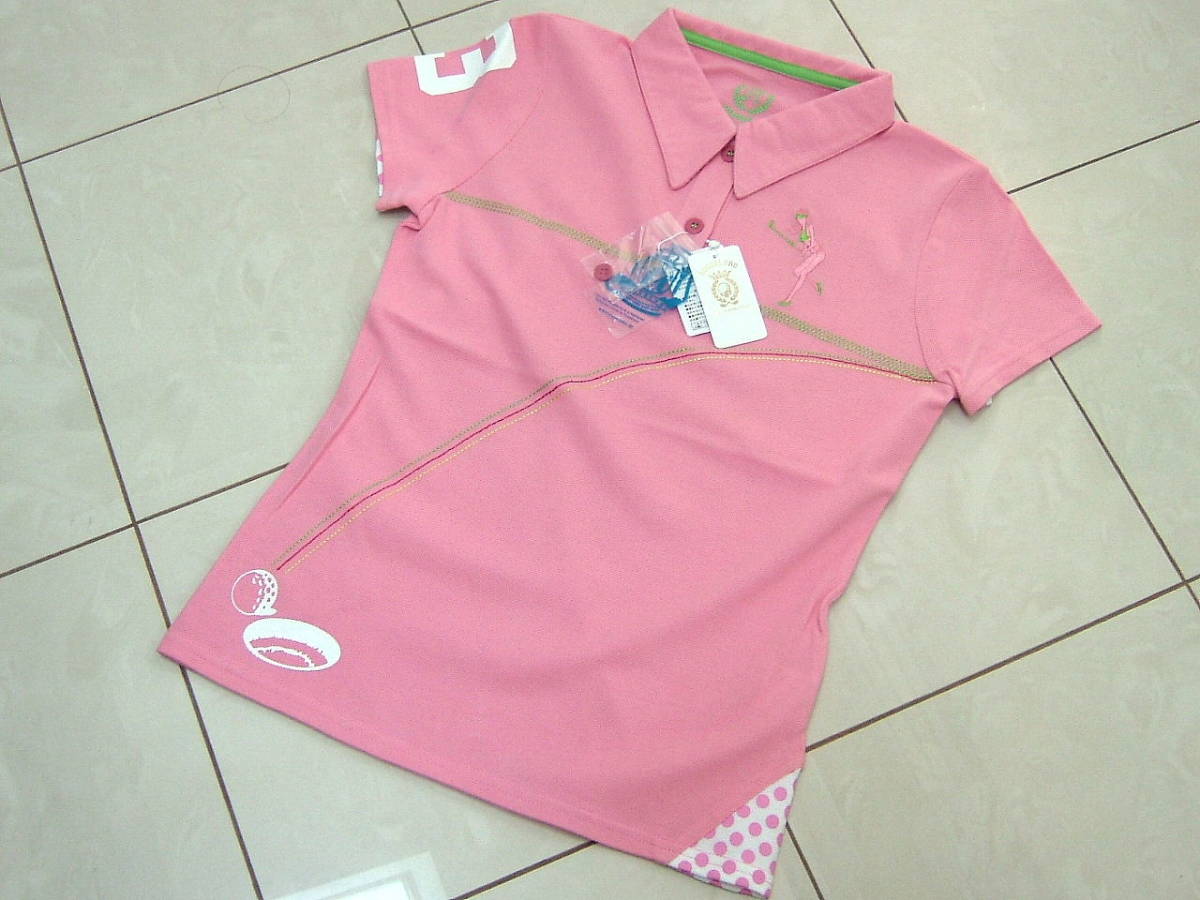 送料無料■1.5万 新品 Russelunoラッセルノ S ゴルフレディース 半袖ポロシャツ ピンク