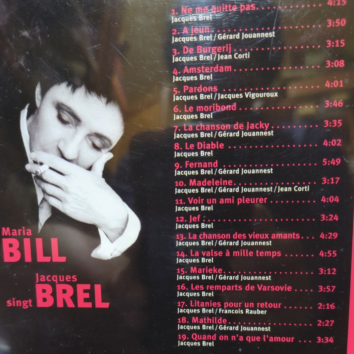 ■ｔ21■　マリア　ビル　のアルバム「singt Jacque BREL」海外盤です。スイス。Maria Bill_画像2