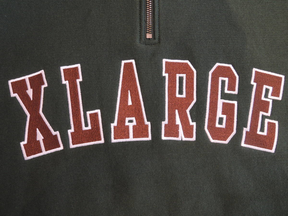 X-LARGE XLARGE エクストララージ XLARGE×Champion REVERSE WEAVE HALF ZIP PULLOVER SWEAT チャンピオン 緑 M 最新人気商品 再値下げ_画像4